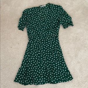 Reformation Lucky Wrap Dress in Green